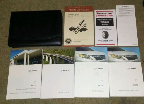 2011 lexus rx 350 rx350 complete owner&#039;s owners manual with leather case 8pc set