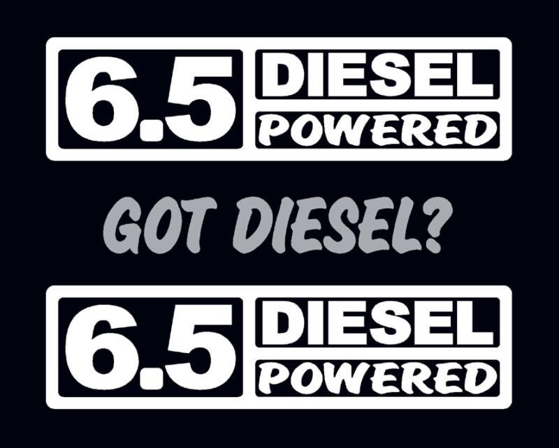 2 diesel powered 6.5 decals 2 chrome got diesel? gm v8 emblem badge stickers