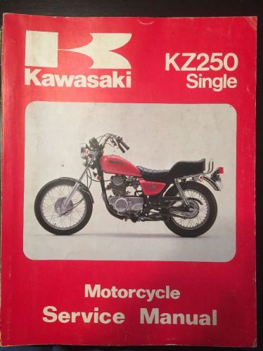 Oem service manual for 1980-1982 kawasaki kz250 single motorcycle 99924-1023-03