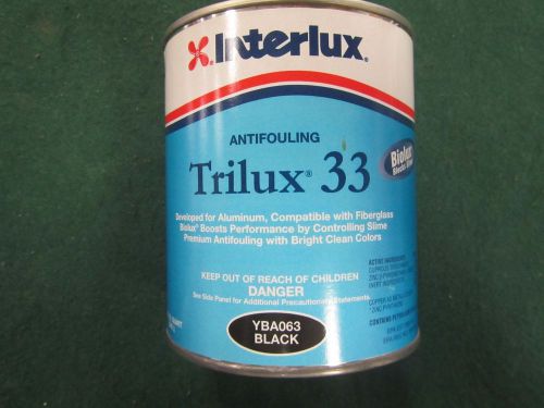 New/old stock interlux antifouling paint trilux 33 yba063 black-one quart