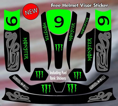 Racing vinyl sticker kit any logo any colour go pro kart unico rotax tkm 100cc