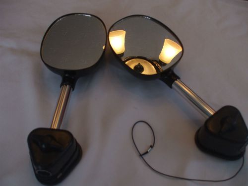 Black rear view towing mirrors with suction cup security cord 20/20 cipa 11954