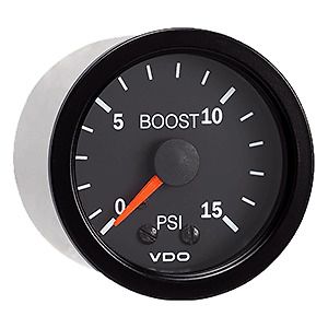 New vdo vision black 15 psi mechanical boost gauge 150-101