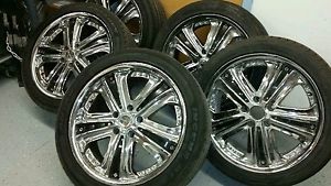 (5) 18in. used chrome rims and new tires!!!!!