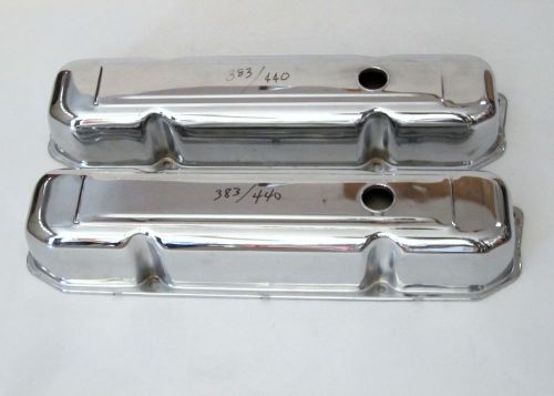 Valve covers 1-pair, mopar 383-440 v8, chrome steel, used