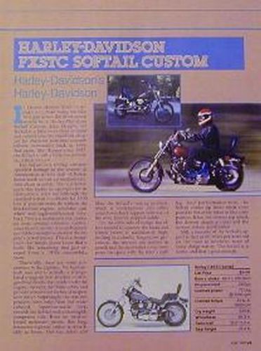 Harley fxstc softail c &amp; honda shadow 1100 motorcycle article 1987