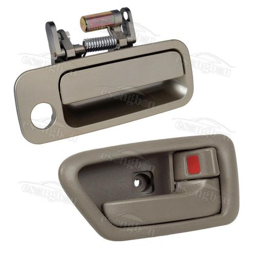 2 beige front right outside inner rh door handle for 97-01 toyota camry warranty