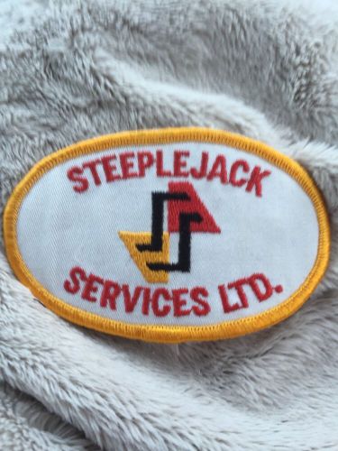 Rare vintage steeplejack services patch &#034;we always get it up&#034; erection experts