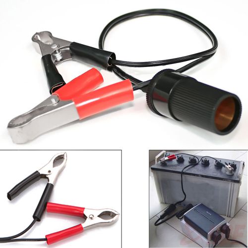 Battery clip-on cigarette lighter power socket cable adapter car component 12v