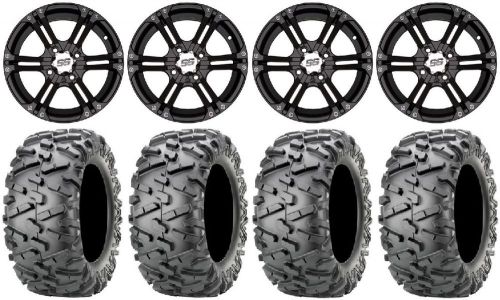 Itp ss212 black golf wheels 12&#034; 23x10-12 bighorn 2.0 tires yamaha