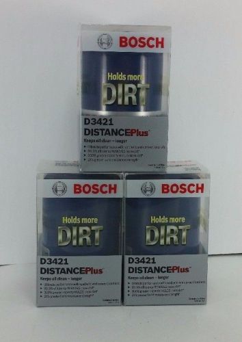 Lot of 3 new bosch distance plus d3421 oil filters vw jetta