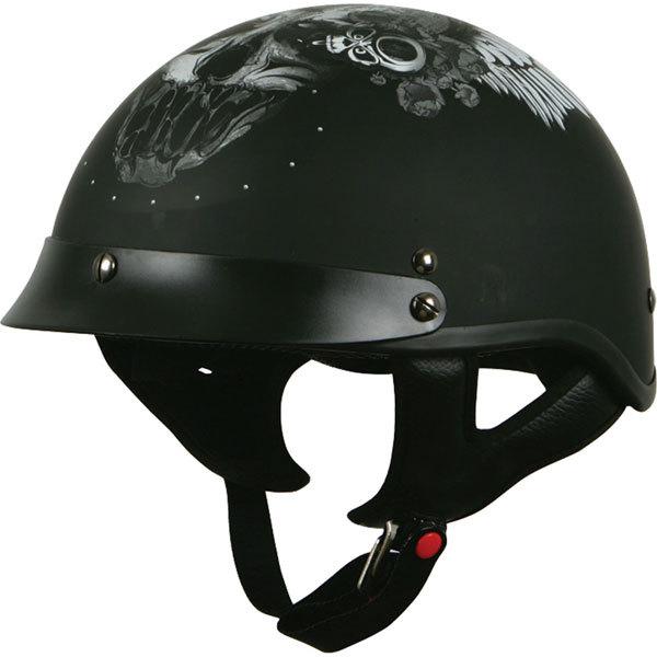 Flat black xl torc black hills t-53 1948 matte half helmet