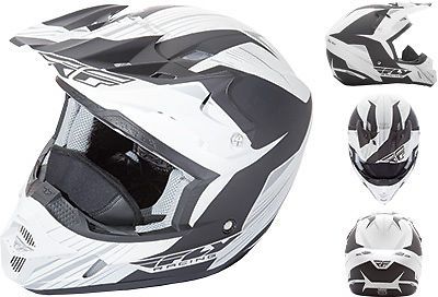 Fly racing kinetic pro matte white black cold weather atv mx snowmobile helmet