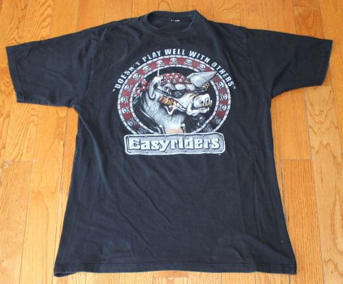 Easyriders motorcycle t-shirt men&#039;s large l hog &#034;doesn&#039;t play well with otheres&#034;