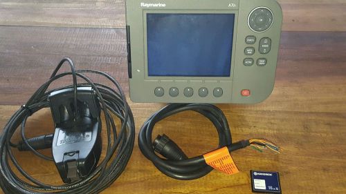 Raymarine a70 display with p58 transom mount transducer