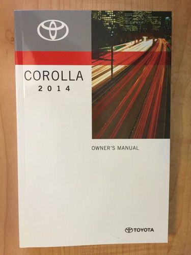 2014 toyota corolla owners manual