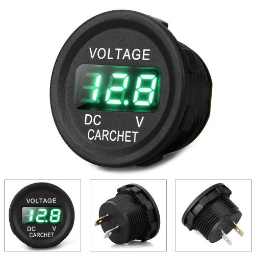 Car motorcycle boat voltage voltmeter meter gauge green led digital dc12-24v