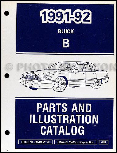 1991-1992 buick roadmaster parts book illustrated catalog sedan and estate wagon