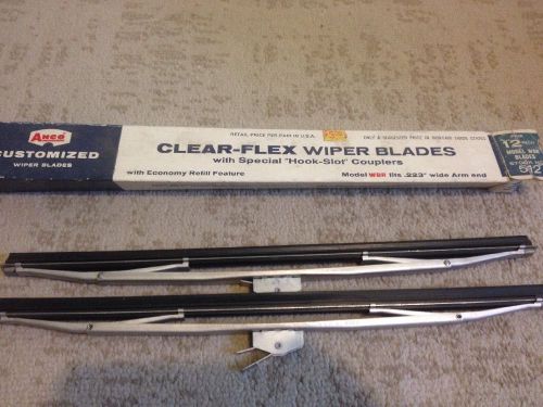 Vintage pair anco 512 12&#034; pair wiper blades clear flex nos