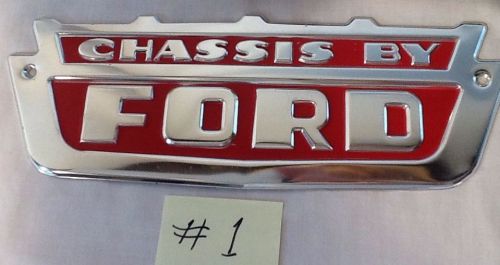 Nos vintage &#034;chassis by ford&#034; light metal emblem truck 1950 1960