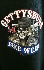 Hot leathers gettysburg bike week motorcycle t shirt black size 5xl biker