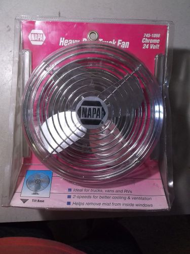 New napa 745-1098 chrome 24v heavy duty truck fan nos *free shipping*