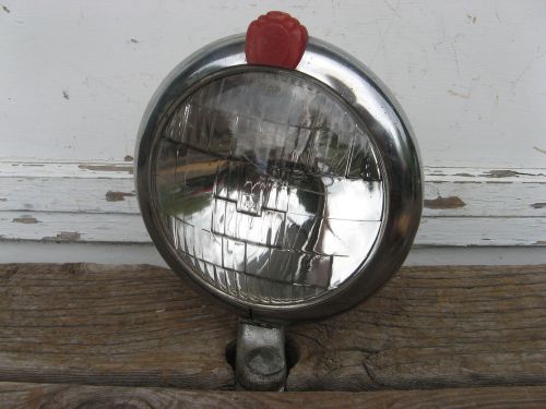 1930s s&amp;m lamp #670 fog driving light w bumper mount vtg red cap