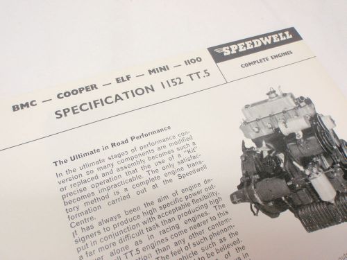 Speedwell bmc a engines flyer austin-healey sprite mini cooper