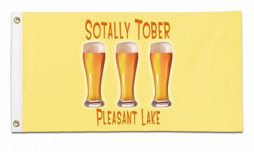 Personalized boat flag beer glasses