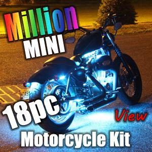 18 x 4" million color mini smd led motorcycle lighting kit w wireless remote