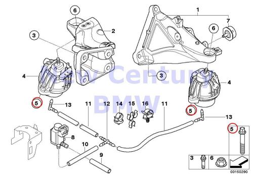 4 x bmw genuine engine suspension hex bolt with washer m8x45-10.9-zns3 e82 e84 e