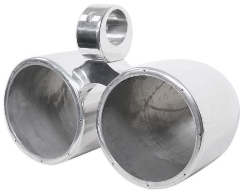 Rockville dual 8&#034; polished silver aluminum wakeboard tower speaker enclosure