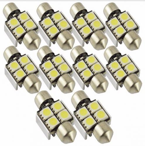 10x festoon error free 4smd 5050 31mm canbus c5w for car reading lamp light dome
