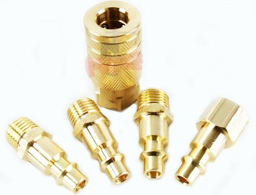 5pc air tool accessory quick connect coupler brass fitting connector auto 