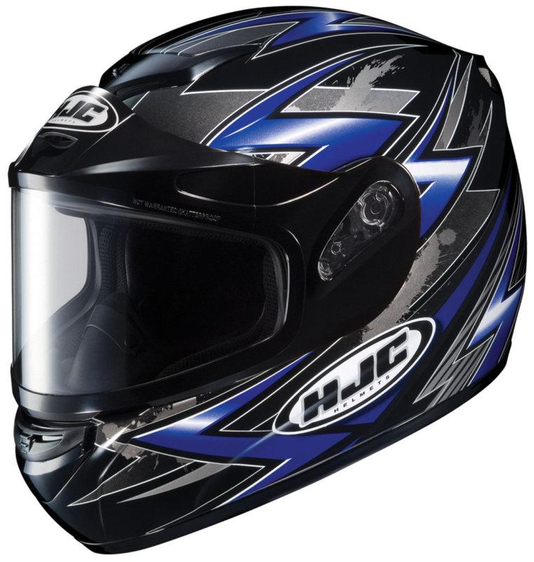 Hjc cs-r2 snow helmet dual lens shield thunder blue black 2xlarge 2xl