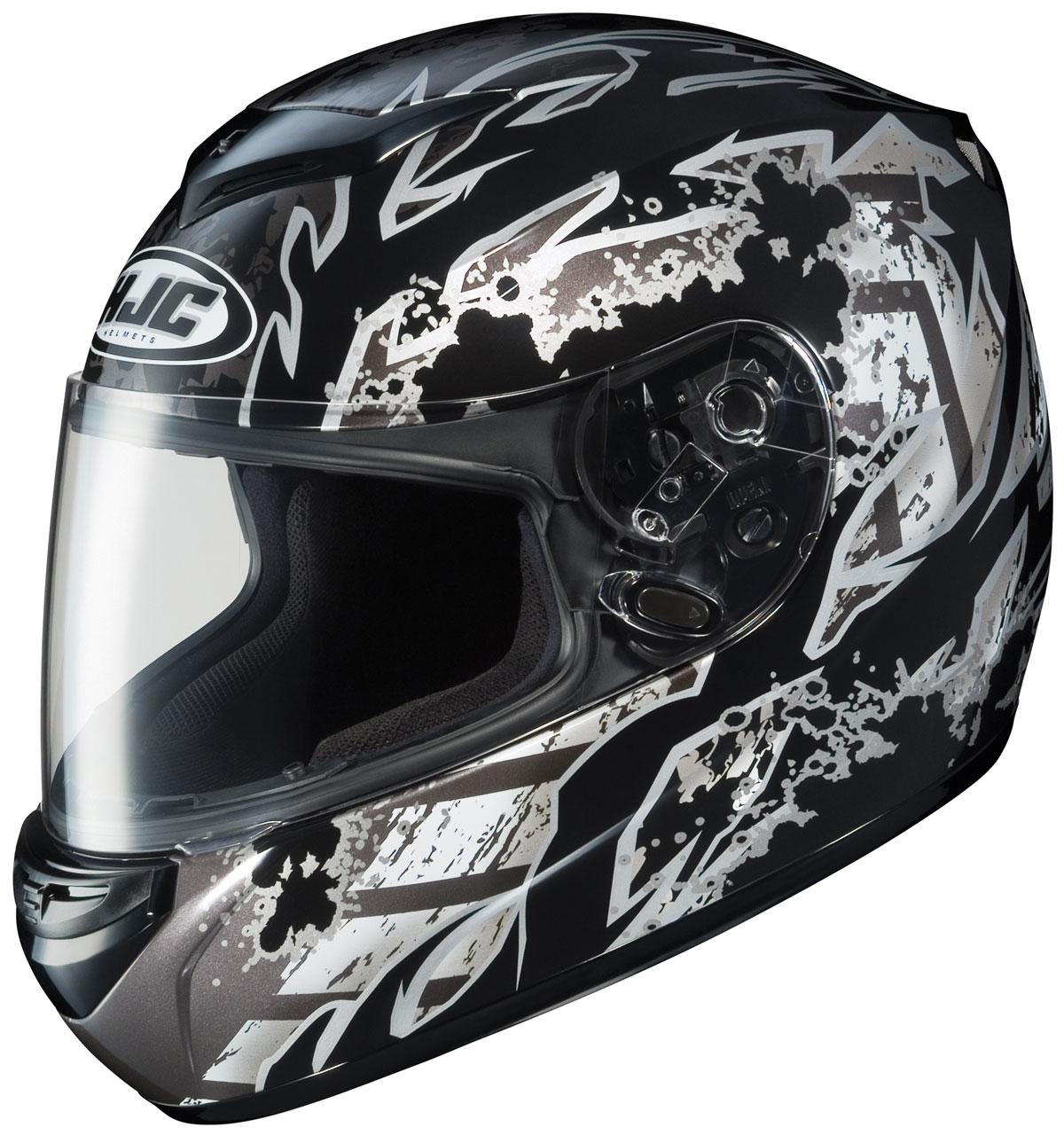 Hjc cs-r2 skarr black/silver full-face motorcycle helmet 2x-large