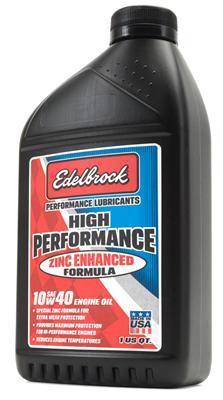 Edelbrock motor oil mineral zinc enhanced 10w40 1 qt. each 1073