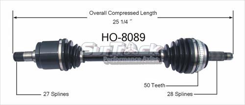 Sur track ho-8089 cv half-shaft assembly-new cv axle shaft