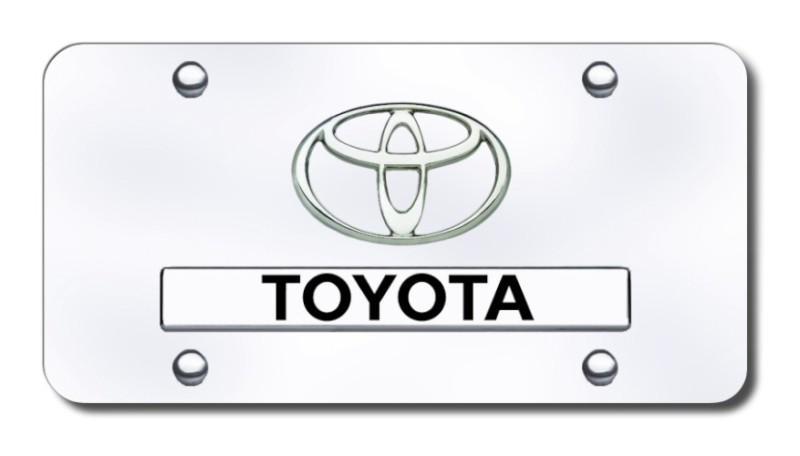 Toyota dual toyota chrome on chrome license plate made in usa genuine