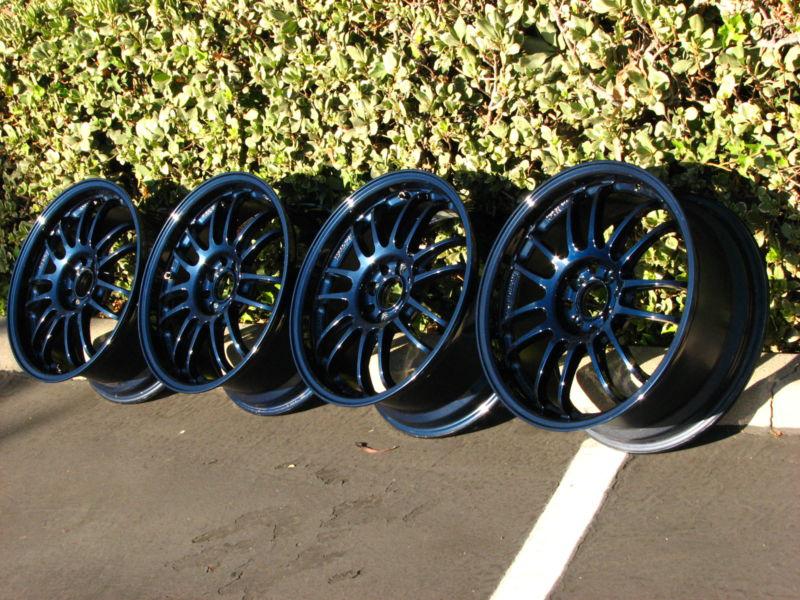 Volk racing rays re30 magnesium blue wheels rare 17x7.5 43et 4x100