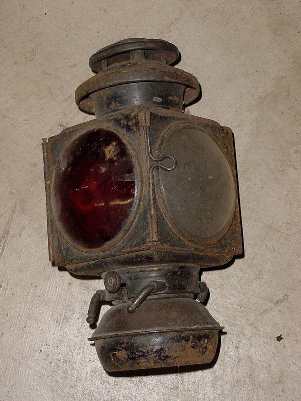 Vtg antique e&j brass & steel kerosene tail light lamp model t ford car truck 