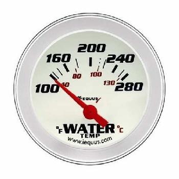 2 inch water temperature gauge kit white / aluminum bezel equus 8262 new