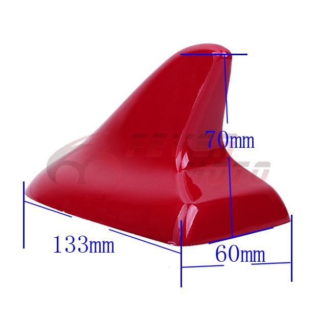 Red universal auto car vehicle shark fin roof mount decorative antenna aerial