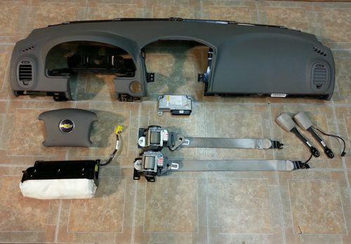 06 07 chevy malibu airbags air bags seat belts module w/ dash complete set