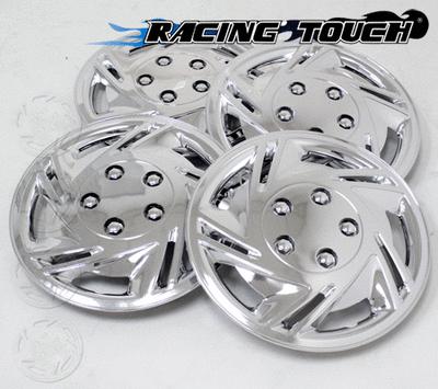 #602 replacement 14" inches metallic chrome hubcaps 4pcs set hub cap wheel cover