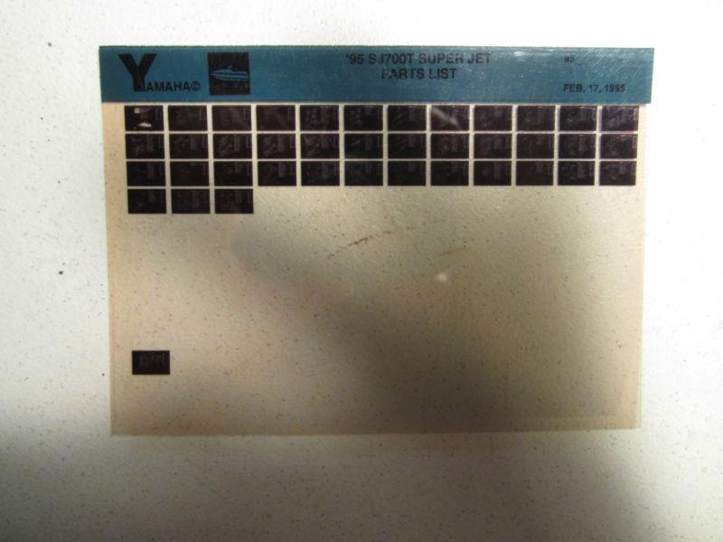 1995 yamaha super jet sj700t microfiche parts list catalog jet ski sj 700 t 