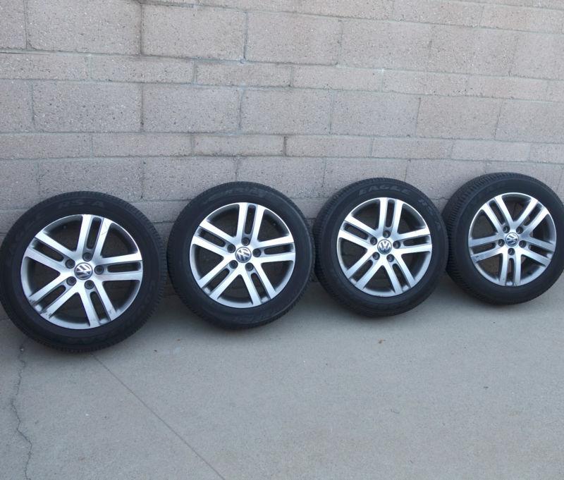 Genuine vw alloy wheelset for jetta golf gti with goodyear tires 16" - 5x112 mkv