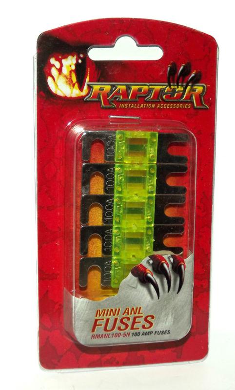 Raptor 100 amp mini anl fuses 5 pack high powered mobile audio video rmanl100-5n
