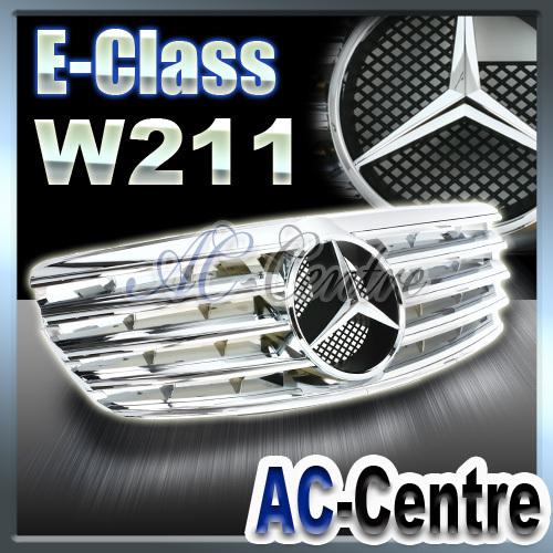 Mercedes benz e class w211 sport front grille e320 e350 e500 amg 03-06 chrome