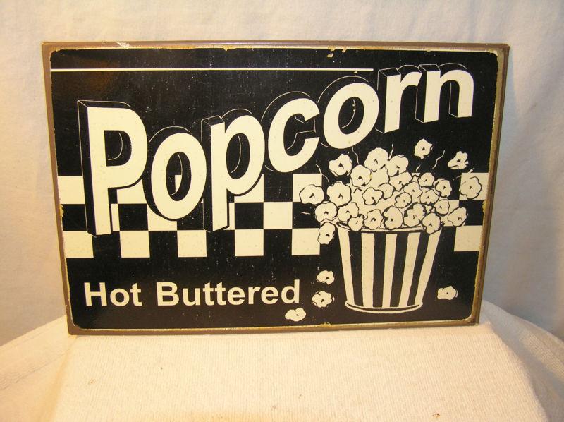  popcorn hot buttered metal sign.man cave.art